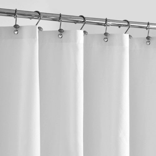 ALYVIA SPRING Long Waterproof Fabric Shower Curtain Liner 72x74 in White