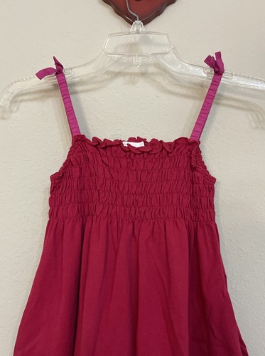 American Girl Size 8 Red & Pink Sleeveless Cotton Ruched Pocketed Dress! A918 - Picture 3 of 5