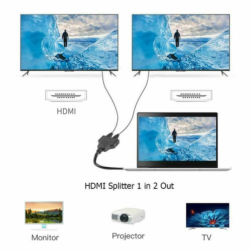 2 Pcs 4K HDMI Cable Splitter Adapter 2.0 Converter 1 In 2 Out 1 Male to 2 Female - Picture 6 of 11