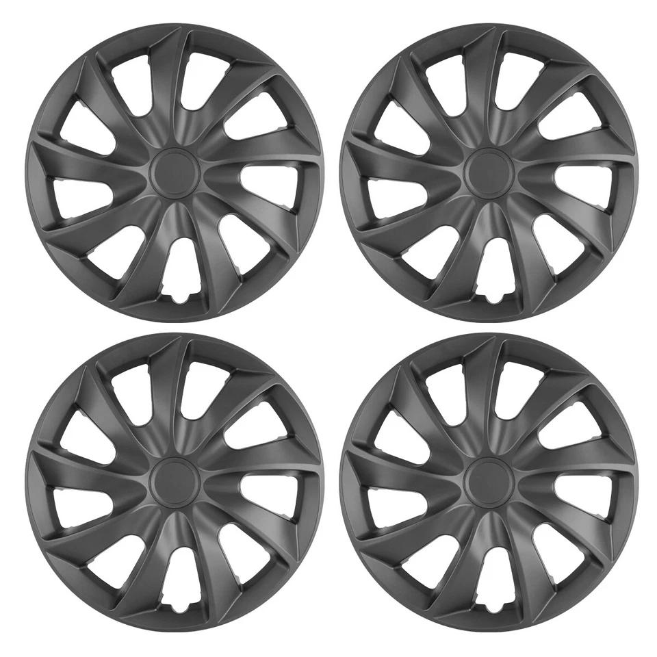 17" Set of 4 Wheel Covers Rim Snap On Hub Caps Fits R17 Tire & Rim Black or Red Foto 3 de 4