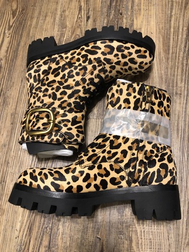 Neu im Karton Coach Lucy Leder-Bootie Spitze Leopardenmuster - Bild 2 von 9