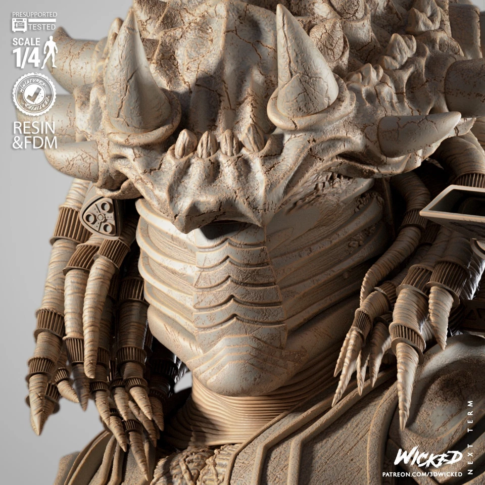 Busto retrato de Wicked impreso en 3D Fan Art Predator 2025 Foto 3 de 4