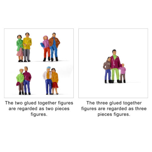 100pcs Model Trains HO Scale 1:87 Painted Figures 19 Poses Standing People - Picture 4 of 8