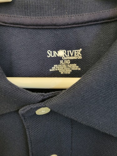 Sun River Men's XL Navy Cotton Blend Knit Short Sleeve Performance - Picture 3 of 5