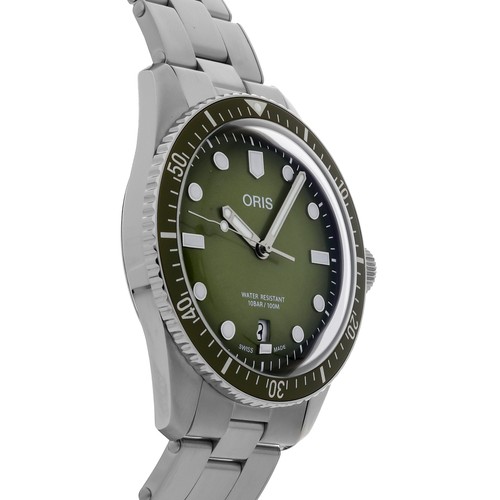 Oris Divers Sixty-Five Green Dial Steel Auto Watch 01 733 7707 4057-07 8 20 18 - Picture 3 of 5