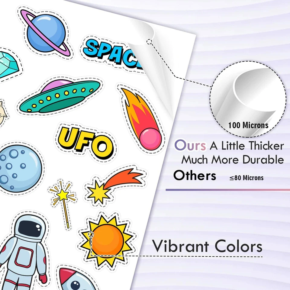 Lot 8.5"x11" Printable Vinyl Sticker Paper Glossy Waterproof for Inkjet & Laser - Image 4 of 4