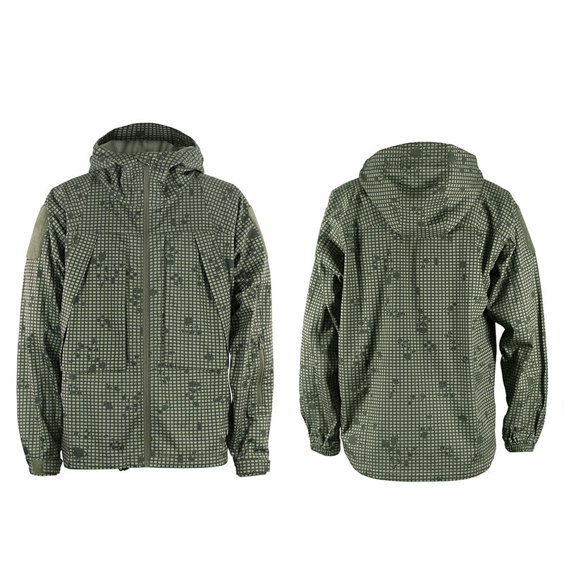 Mens Tactical Hunting Hooded Jacket Zipper Wind Coat Desert