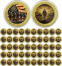 50xMilitary Soldiers Challenge Coin Appreciation Gifts Thank You to All Veterans