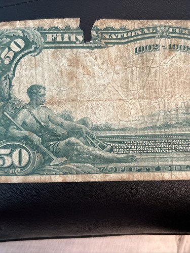 1902 $50 DB Hanover National Bank NEW YORK National Currency CH #1352 0 KNOWN ! - Picture 12 of 14
