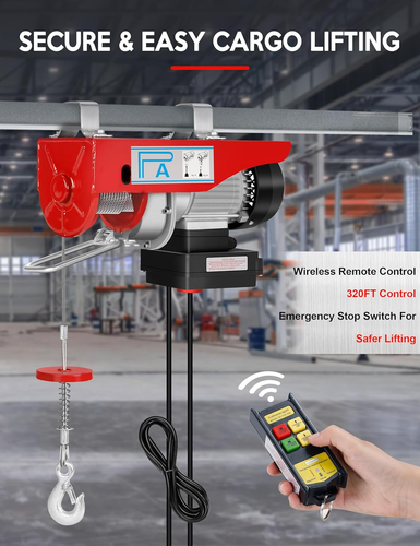 1320LBS Electric Hoist, 110V Winch with Wireless Remote Control, 1150W Electric - Picture 2 of 8