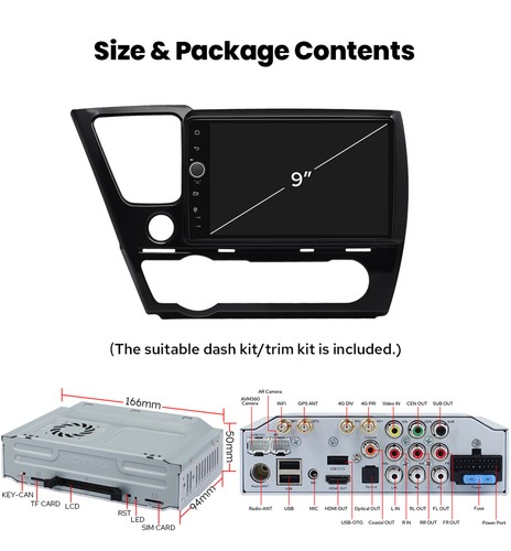 JOYING 9" for Honda Civic Sedan 2013-2017 Android 13 Plug & Play Car Radio 64GB - Picture 16 of 17