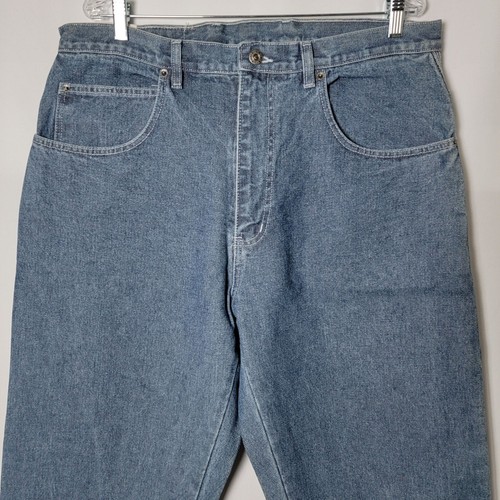 Vintage Y2K LA Gate Baggy Skater Hip Hop Light Wash Denim Carpenter Jeans 38x32 - Picture 3 of 10