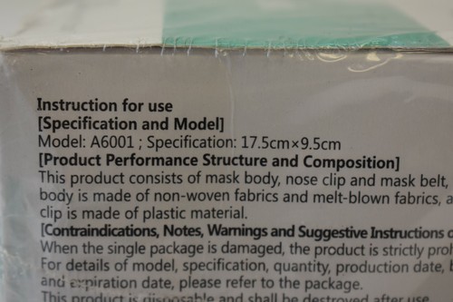Aicare Disposable Face Mask 50 Pack A6001 Adult Single Use New - Picture 6 of 6