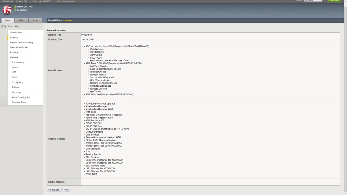 F5 BIGIP Initial Setup And Trial License Activation, 53 OFF
