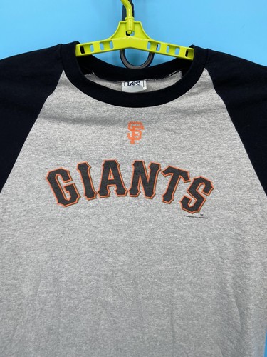 VTG San Francisco Giants Baseball Shirt Mens XL Gray Black 3/4 Sleeve Raglan LEE - Imagen 3 de 9