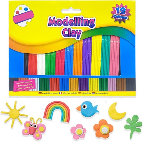 12 Colours Modelling Clay Strips for Children Kids Art Craft Plasticine Party - Picture 4 of 4