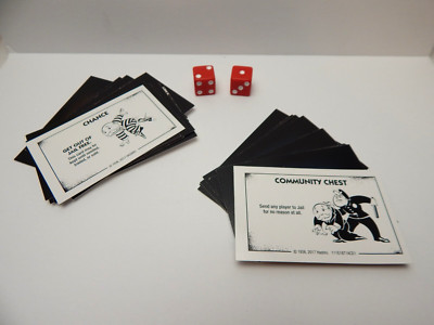 Monopoly Cheaters Edition Chance Cards Community Chest Cards Red Dice