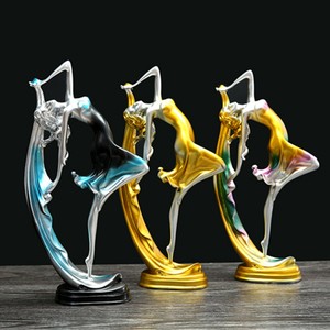 Resin Girl Sculpture Modern Statues Ornament Home Office Art Decor