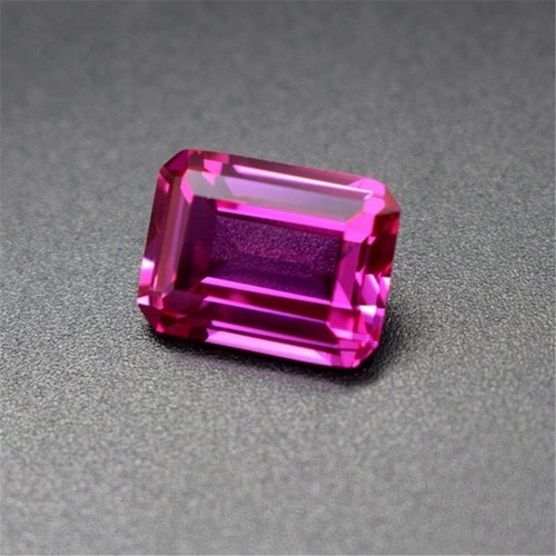 Pink Ruby Rectangle Faceted Gemstone Emerald Cut Pink Ruby Gem Multiple Sizes