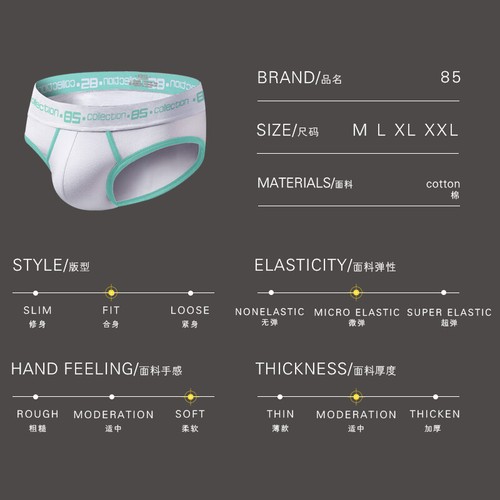 3PCS/Pack Men Briefs Underwear Cotton Mens Underpants Man Panties Low Waist - Imagen 2 de 15