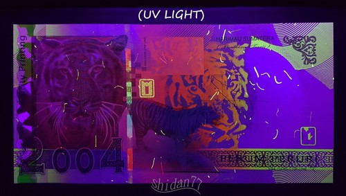 Indonesien Perum Peruri / KBA Giori - Sumatra Tiger 2004 Probe Test Note UNC - Bild 7 von 12