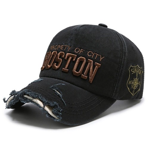 BOSTON Embroidery Trucker Baseball Hat Distressed Hip Hop Snapback Cap - Picture 20 of 22