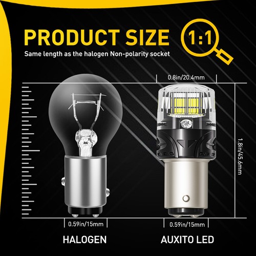 1157 BAY15D LED Light Bulbs Super Bright 6500K White Replace For Stock Halogens - Picture 6 of 10