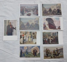Soviet Socialist Realism original postcards 9 pieces