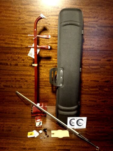 Solid Rosewood Chinese Erhu,2-Stringed Fiddle + Deluxe Hard Case, Rosin L290 - Afbeelding 1 van 12