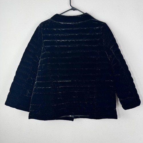 Talbots Women's Velvet Puffer Jacket Size 12 Black - Picture 3 of 8