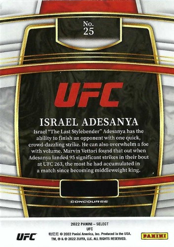 2022 Select UFC #1-300 Rookies (RC) & Veterans (Concourse, Premier, Octagonside) - Picture 54 of 316
