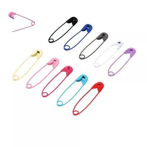 Coloured Safety Pins 27mm x40 Per Pack in 8 Colour Options - Picture 7 of 36