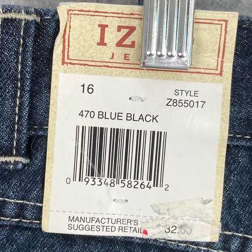 IZOD Jeans Boys 16 Blue Black Carpenter Relaxed Fit Loose Baggy Cotton Denim NWT - Picture 18 of 20