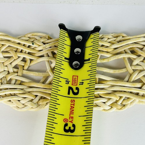 VTG USA Ralph Lauren Belt Braided Woven Brass Womens 42” Leather End ivory - Picture 7 of 7