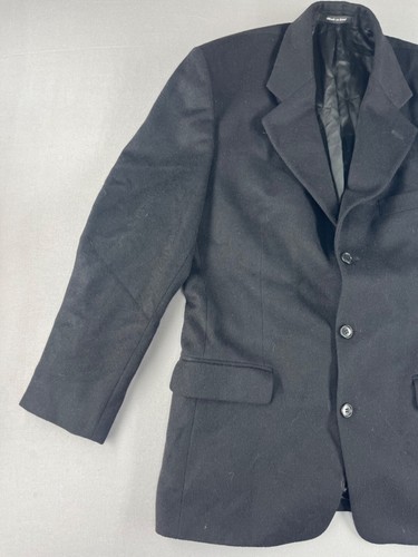 Mens Blazer Sport Coat Jacket Bagir Camel Hair Rayon Lining Black 3 Button READ - Picture 5 of 19