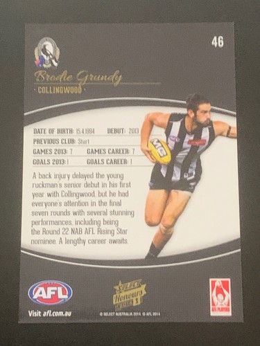 SELECT 2014 AFL HONOURS 1 COMMON CARDS - PICK YOUR CARD - Picture 87 of 311