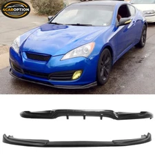 Fits 10-12 Hyundai Genesis 2DR Sport Style Front + Rear Bumper Lip Spoiler