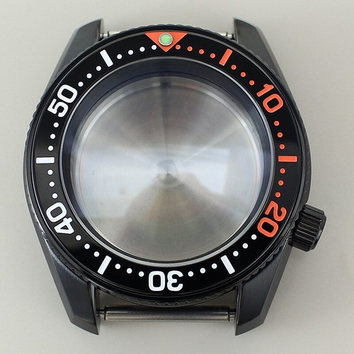 42mm Seiko nh35 Negro Caja Reloj Correa Goma Capa AR Cristal Zafiro 3.8 Oclock - Imagen 9 de 20