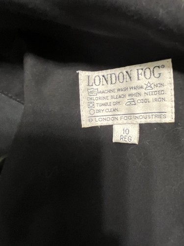 VINTAGE Womens London Fog Navy Blue Double Breasted Trench Coat - Picture 5 of 6