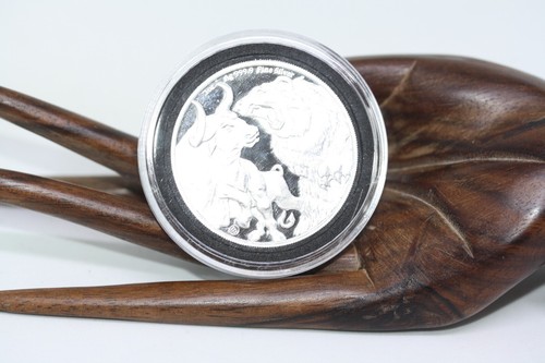 Nuova con etichette 1 oncia 2022 Tokelau Bull & Bear Stock Market moneta d'argento Bulmint COA Proof Box - Foto 13 di 16