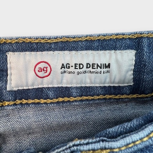 AG Adriano Goldschmied Kids Demin Jean Shorts Girls 10 Heather Boyfriend Roll Up - Picture 5 of 12