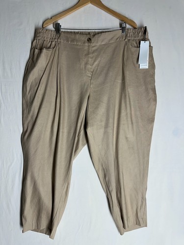 NWT Calvin Klein Womens Career Pull On Dress Pants Soft Linen Blend Plus Size 2X - Picture 11 of 13