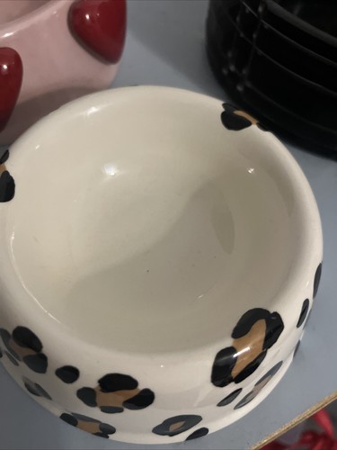 Dog Cat Bowl Luxury Small Cheetah Leopard Ceramic - Bild 3 von 4