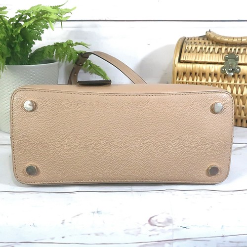 KATE SPADE Crossbody Grab Bag Med Margaux Structured Satchel Tan Leather VGC - Picture 12 of 13