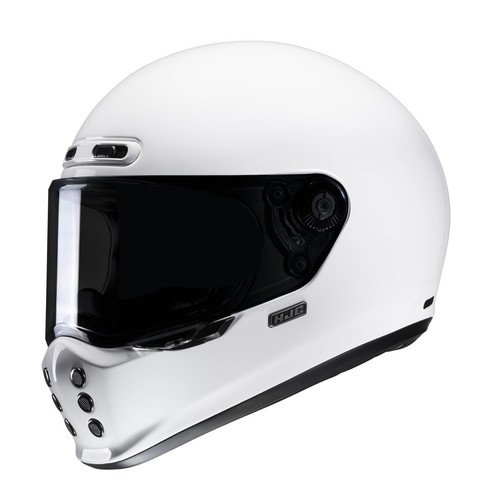 HJC V10 ECE 22.06 Pinlock Fiberglass Full Face Motorcycle Helmet - Gloss White - Picture 2 of 3