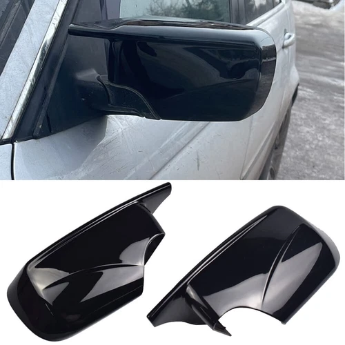 M Style Gloss Black Door Mirror Cover Cap For BMW E46 Sedan 1998-2005 E39 4Door