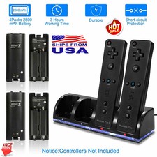 2/4 Charger  2/4Pack Rechargeable Batteries for Nintendo Wii Remote Controller