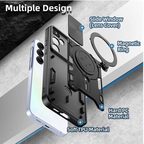Funda/Protector de Pantalla Duradero con Soporte Magnético para Samsung Galaxy A25 A15 A55 5G - Imagen 3 de 17