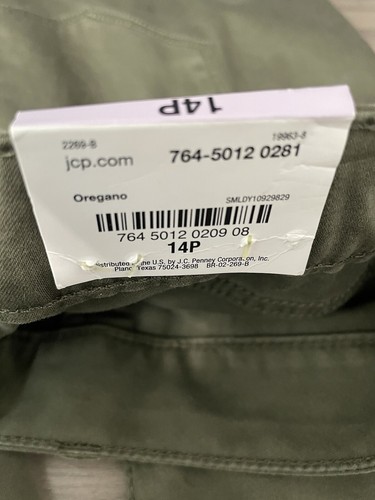 NWT a.n.a. A New Approach Size 14 Petite Olive Green Cargo Pants Cropped - 第 7/8 張圖片