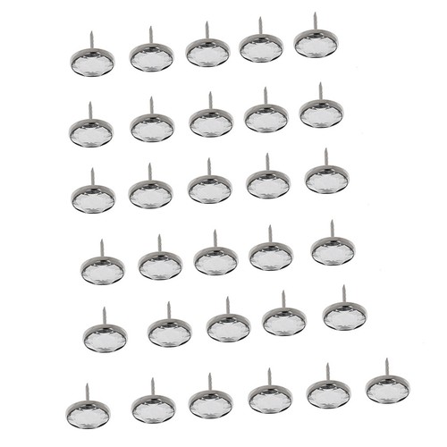 25pcs Crystal Nails Tack for Sofa Headboard Upholstery Decoration 2cm Silver - Picture 4 of 7